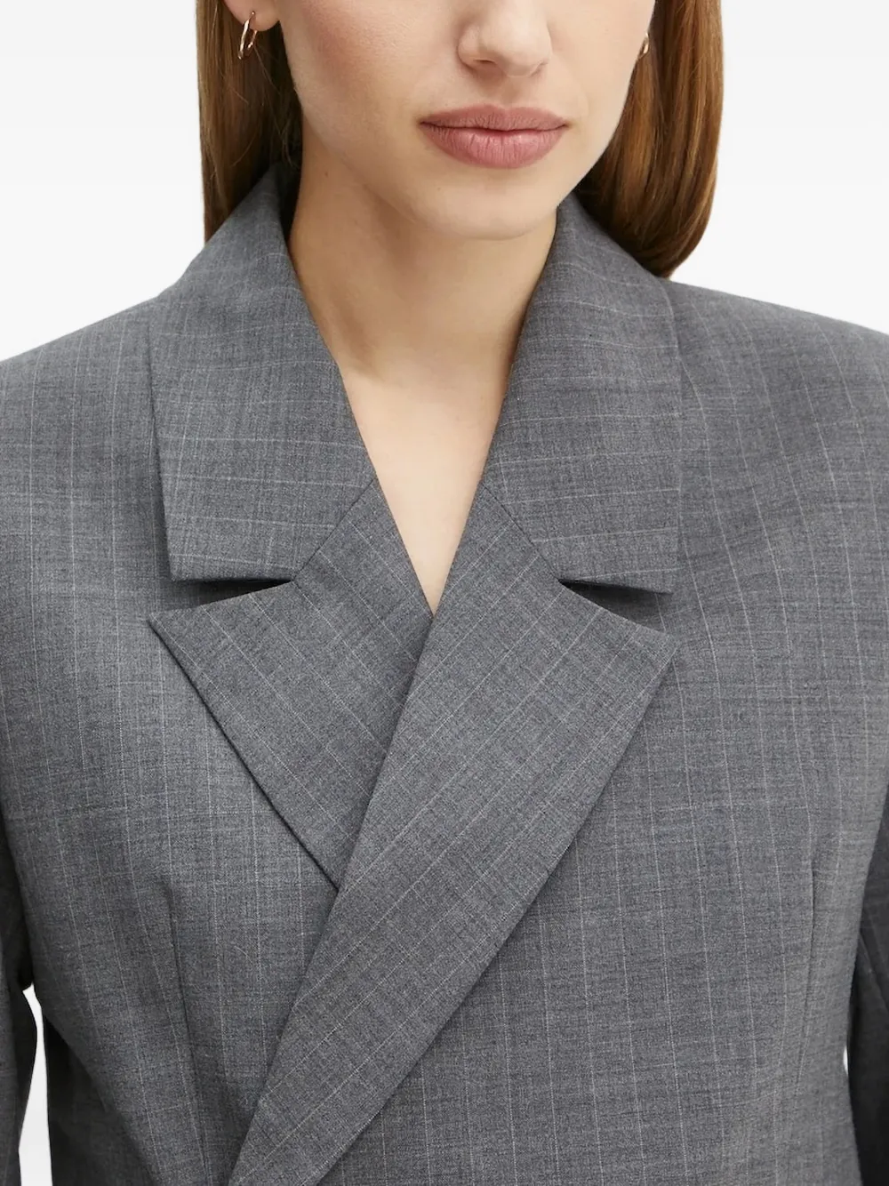 Herskind Pinstripe Double-breasted Blazer In Gray