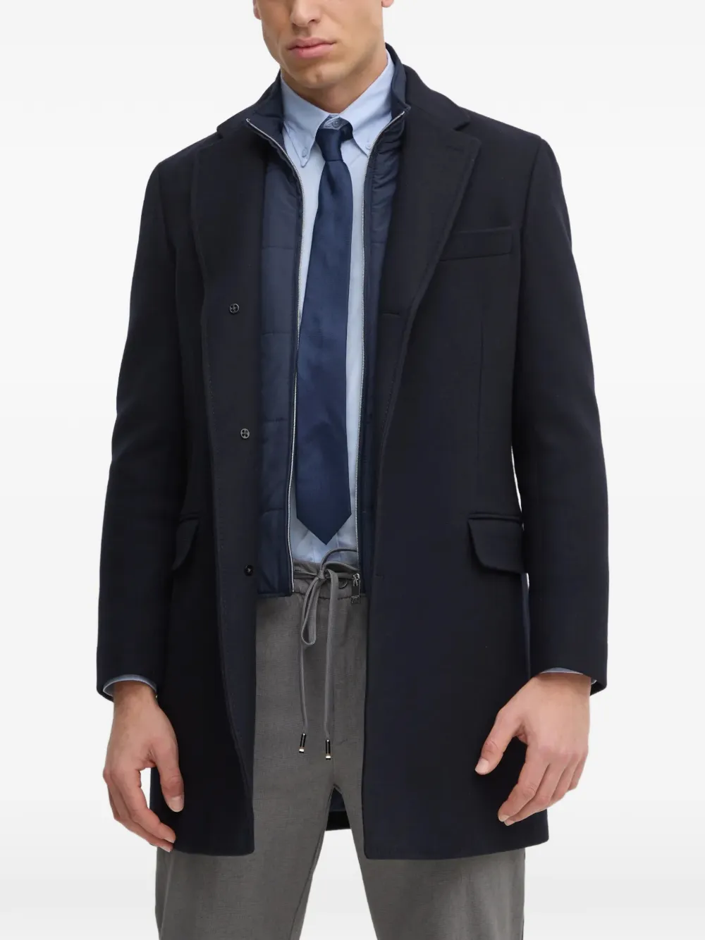 Hackett London detachable-gilet layer coat Blauw