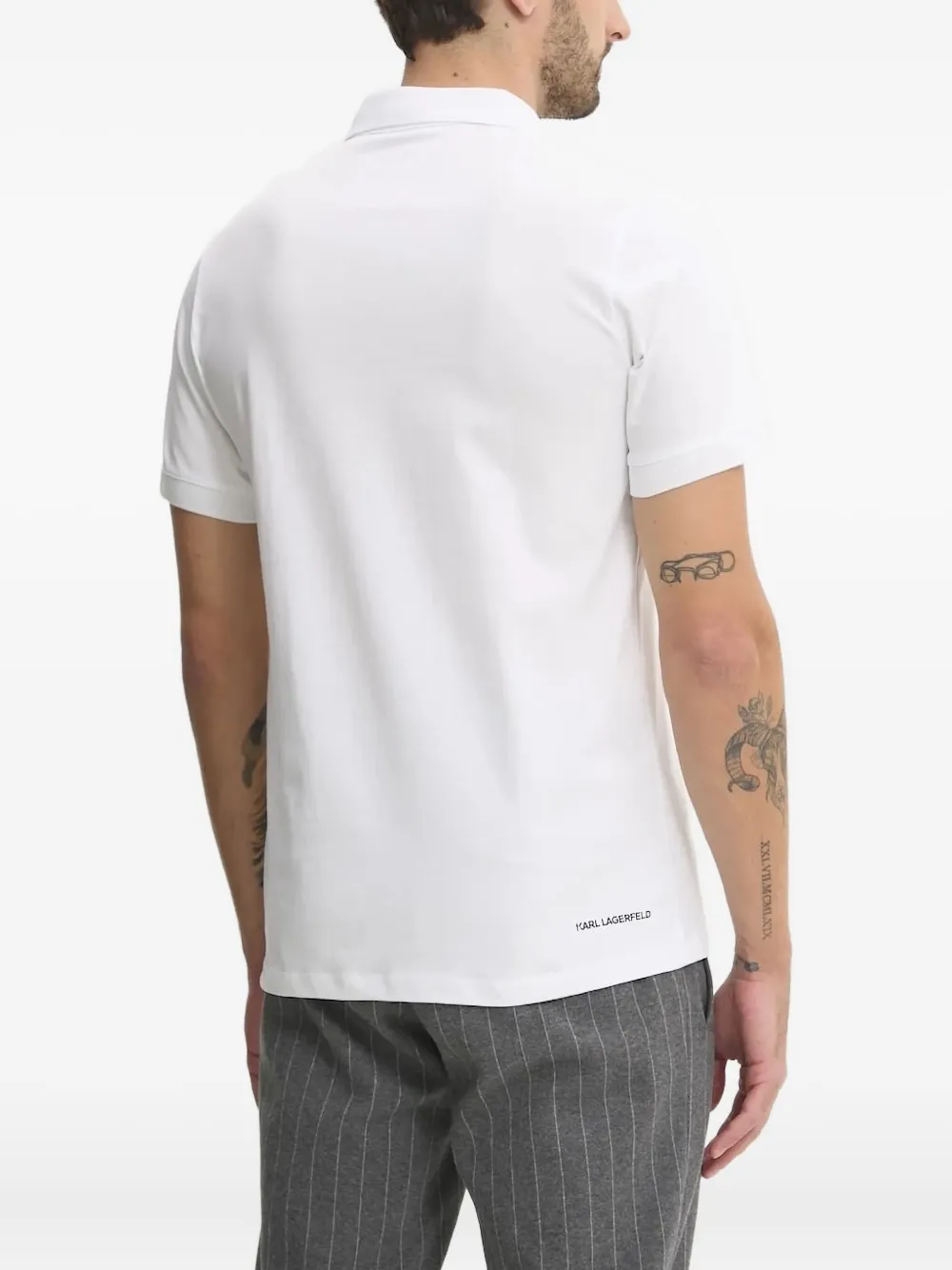 Karl Lagerfeld snake-embroidered polo shirt - Wit