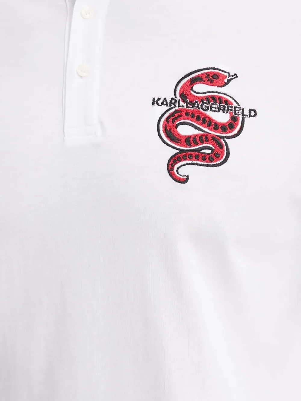 Karl Lagerfeld Poloshirt met geborduurde slang Wit