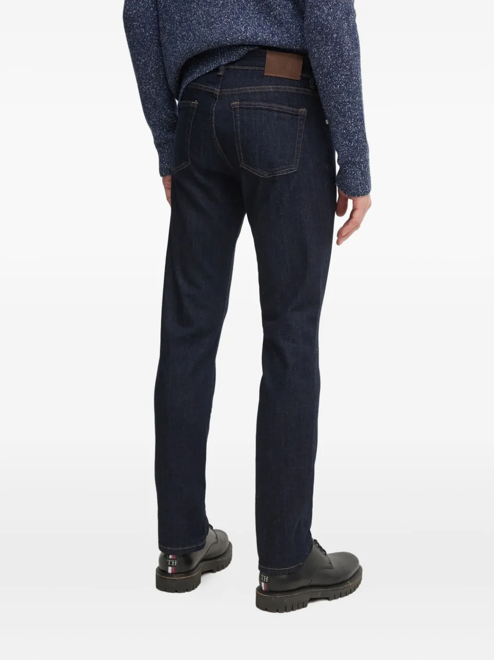 Hackett leather-patch denim jeans - Blauw