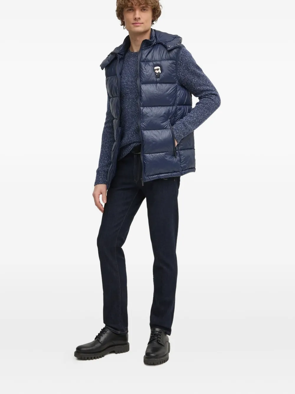 Hackett leather-patch denim jeans - Blu