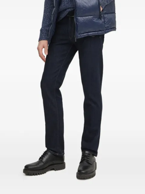 Hackett London leather-patch denim jeans