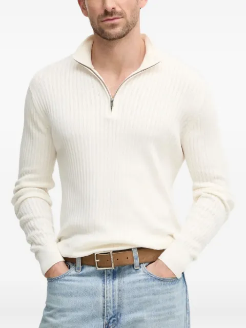 Hackett ribbed zip-neck sweater