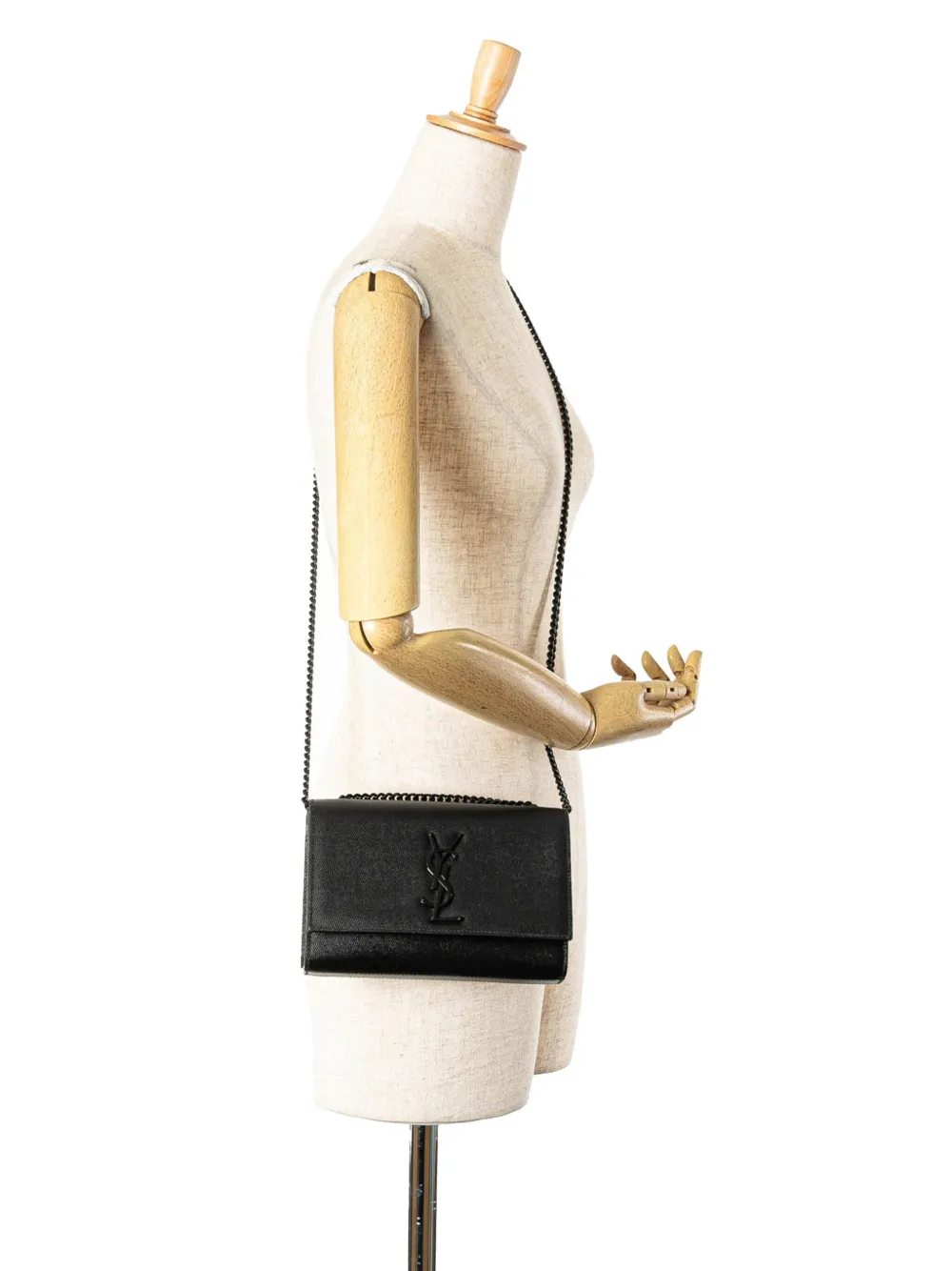 Saint Laurent Pre-Owned 2022 Grain de Poudre Kate kleine crossbodytas - Zwart