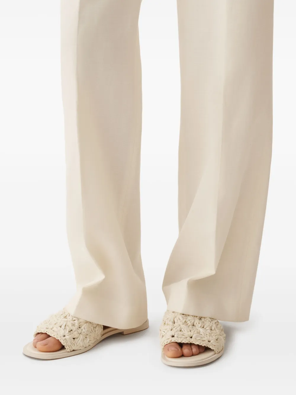 Fabiana Filippi macramé slides Neutrals