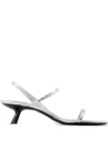 ANINE BING Hilda leather ankle-strap pumps - Silver