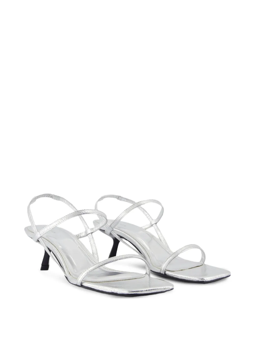 ANINE BING Hilda leren pumps met enkelbandje Zilver