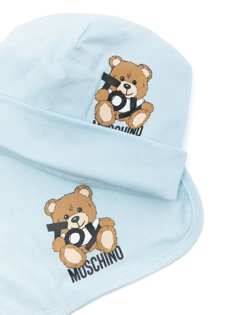 moschinokids Moschino Kids Muts met teddybeerprint - Blauw