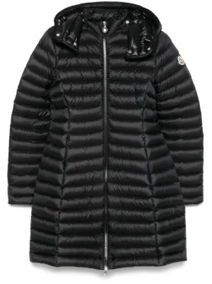 Moncler フーデッド キルティングコート | ブラック | FARFETCH JP