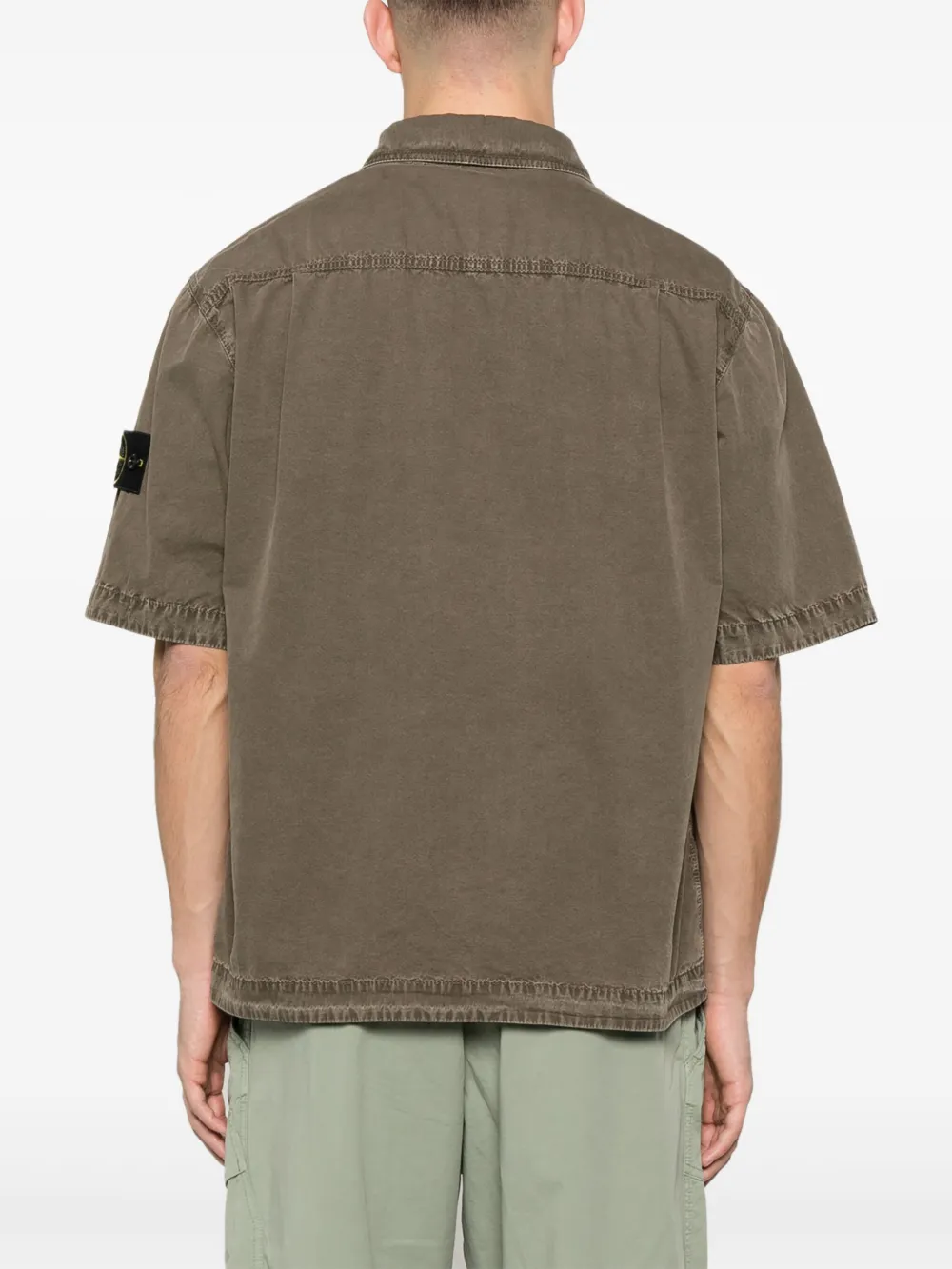 Stone Island Overhemd met Compass-logopatch Bruin