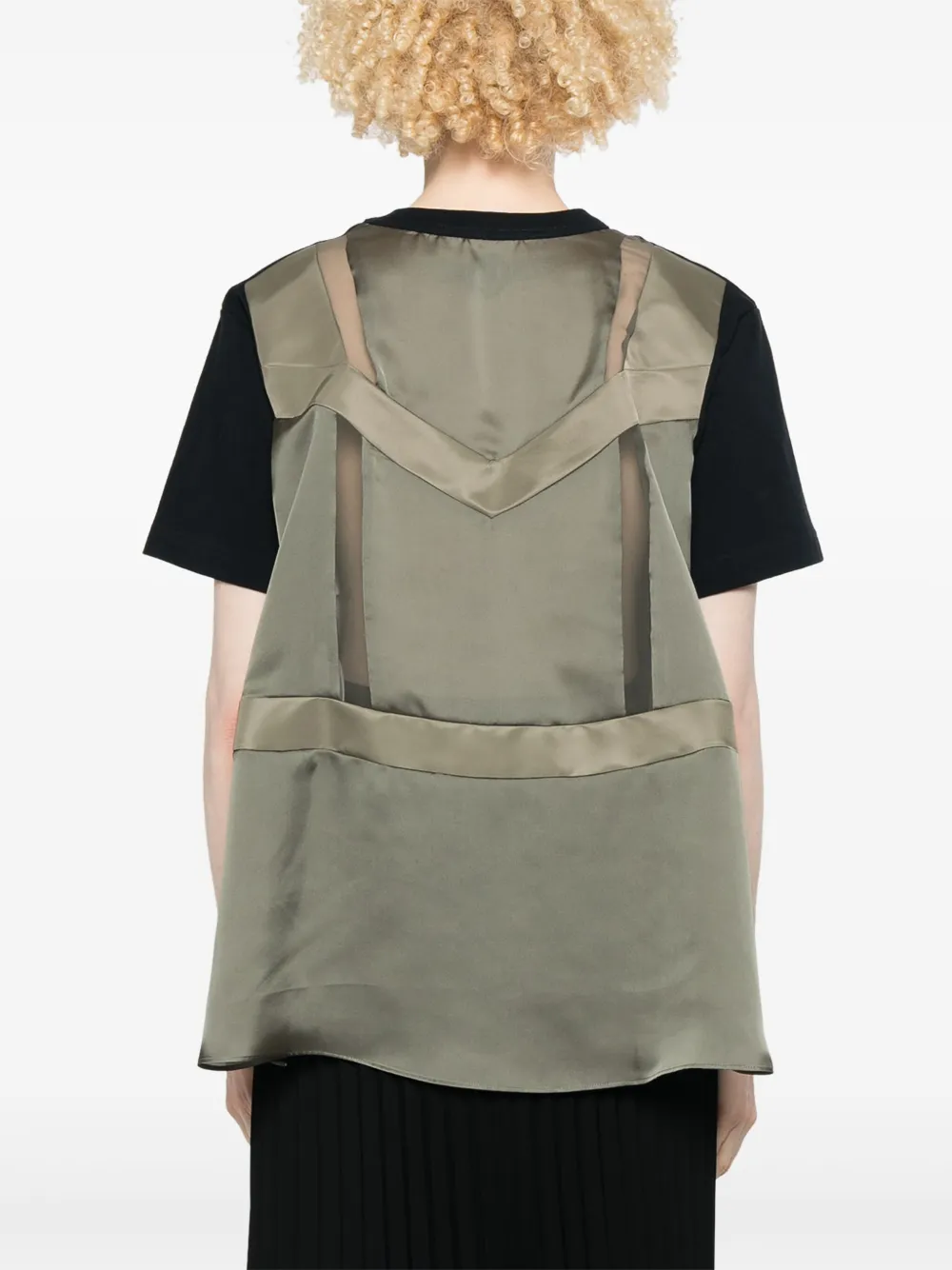 sacai T-shirt met vlakken Blauw