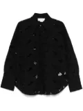 Genny floral-embroidered shirt - Black