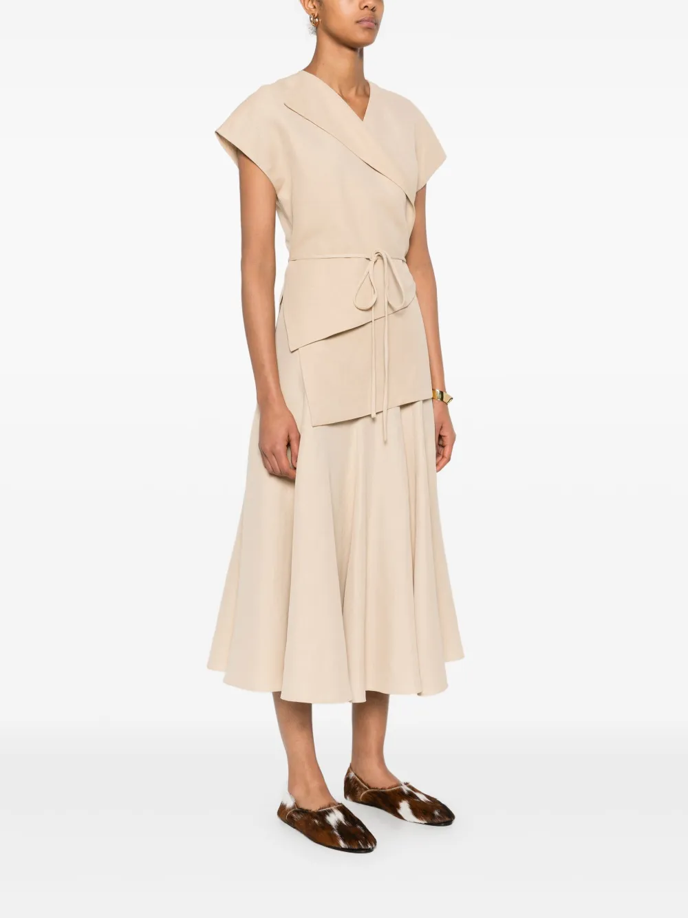 Shop Fabiana Filippi Wrap Vest In Neutrals
