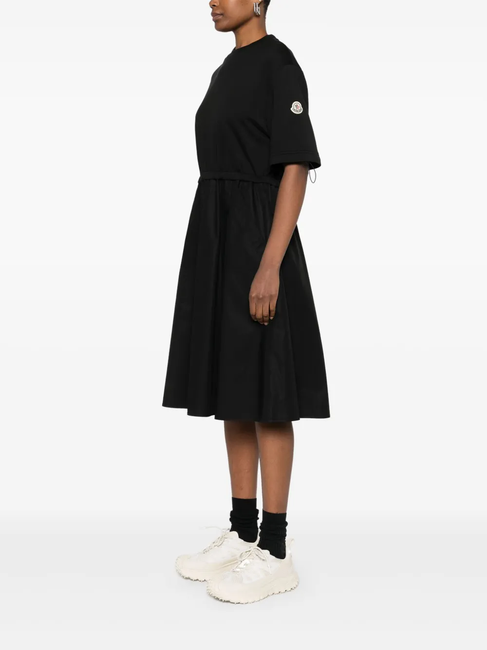 Moncler Midi-jurk met contrasterend vlak Zwart