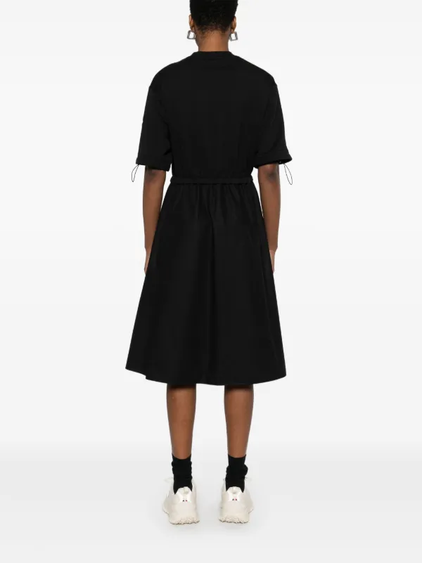 Moncler contras-panel Midi Dress | Black | FARFETCH