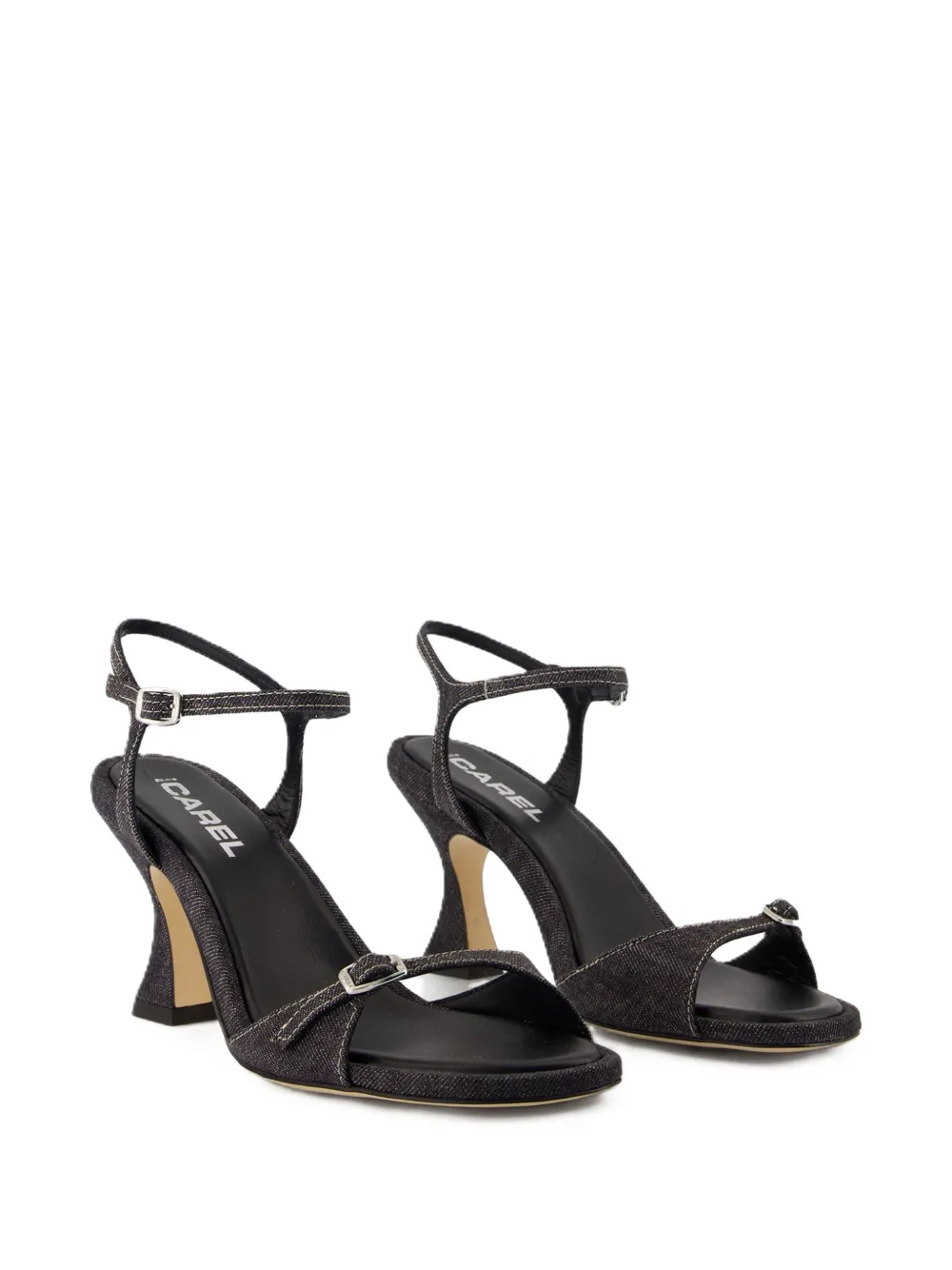 Carel Paris 70 mm denim slingback sandalen met hak Zwart