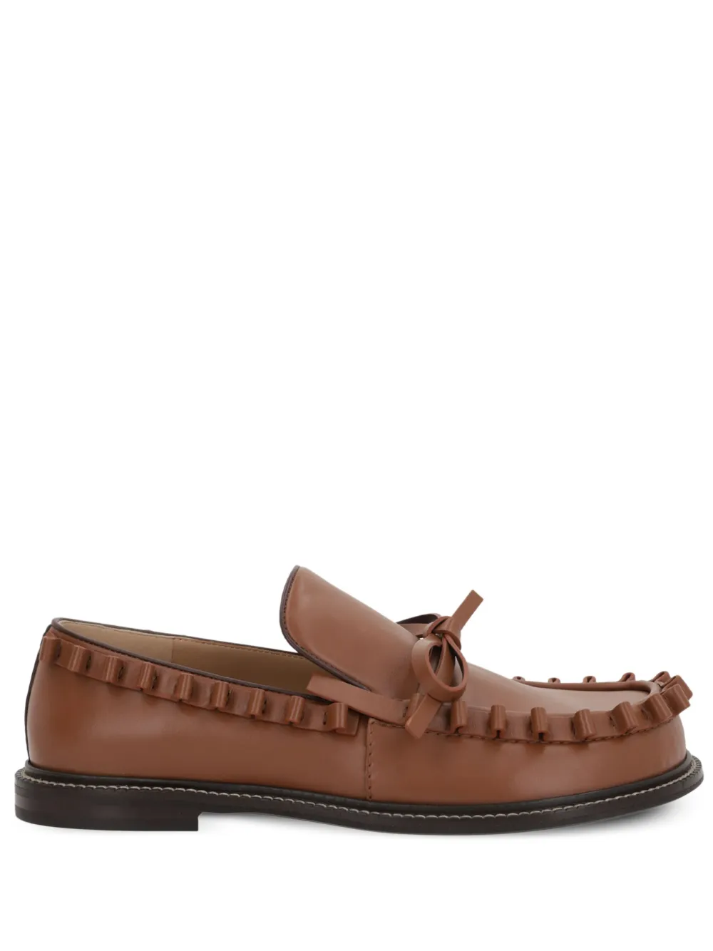 JW Anderson ruffled-trim loafers Brown