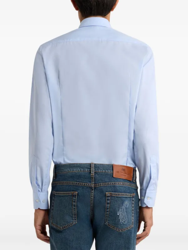 ETRO Cotton Shirt | Blue | FARFETCH ID