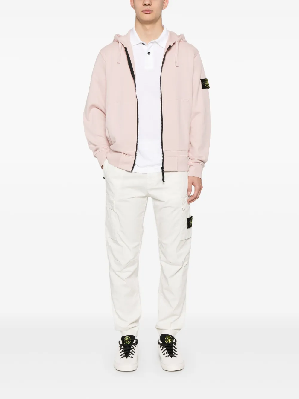 Stone Island Hoodie met Compass-logopatch - Roze