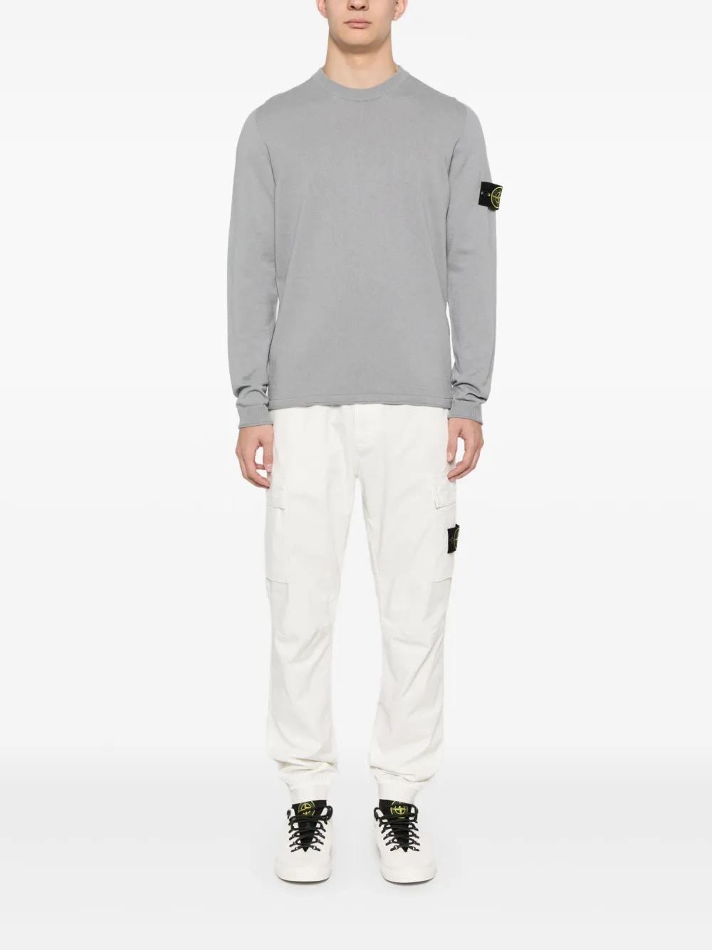 Stone Island Trui met Compass-logopatch - Grijs