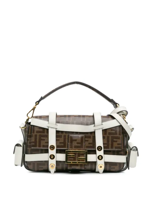 Fendi Pre-Owned 2010-2024 Zucca Glazed Fabric Cage Baguette satchel