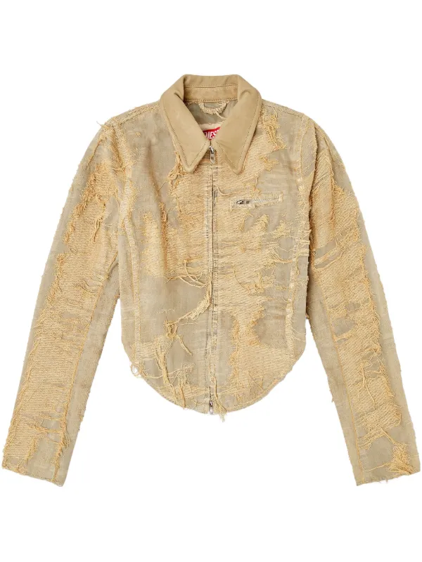 DIESEL ブラック クロップドジャケット Diesel クロップド ジャケット | ニュートラル | FARFETCH JP