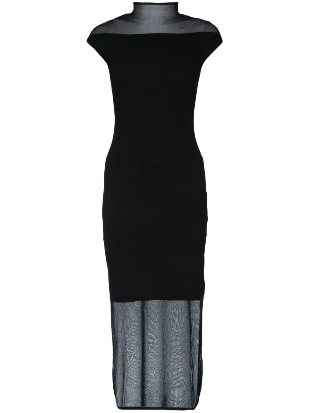 sheer-panels midi dress