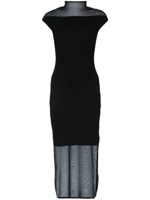 Calvin Klein sheer-panels midi dress