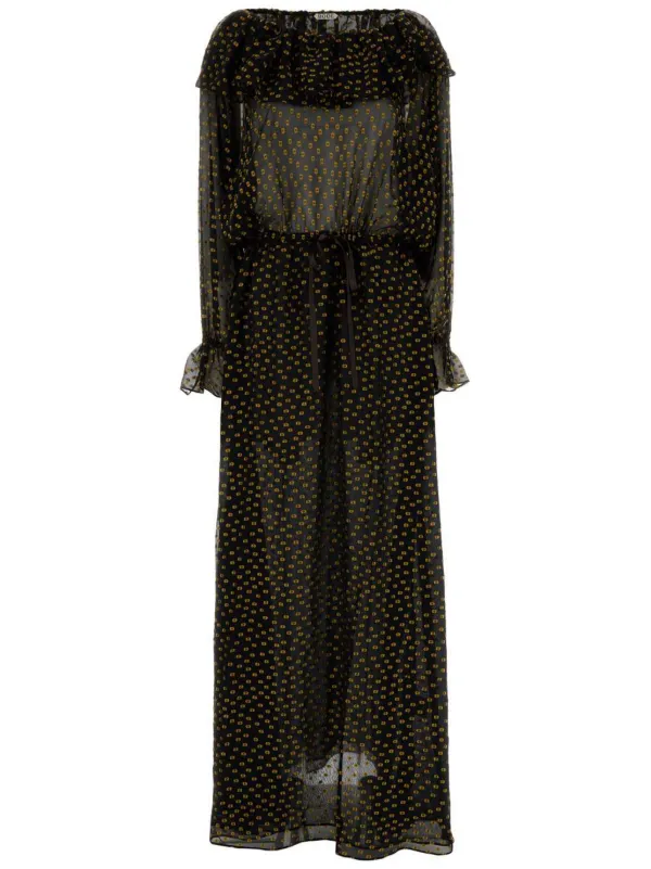 Bode Stadium Midi Dress in Black