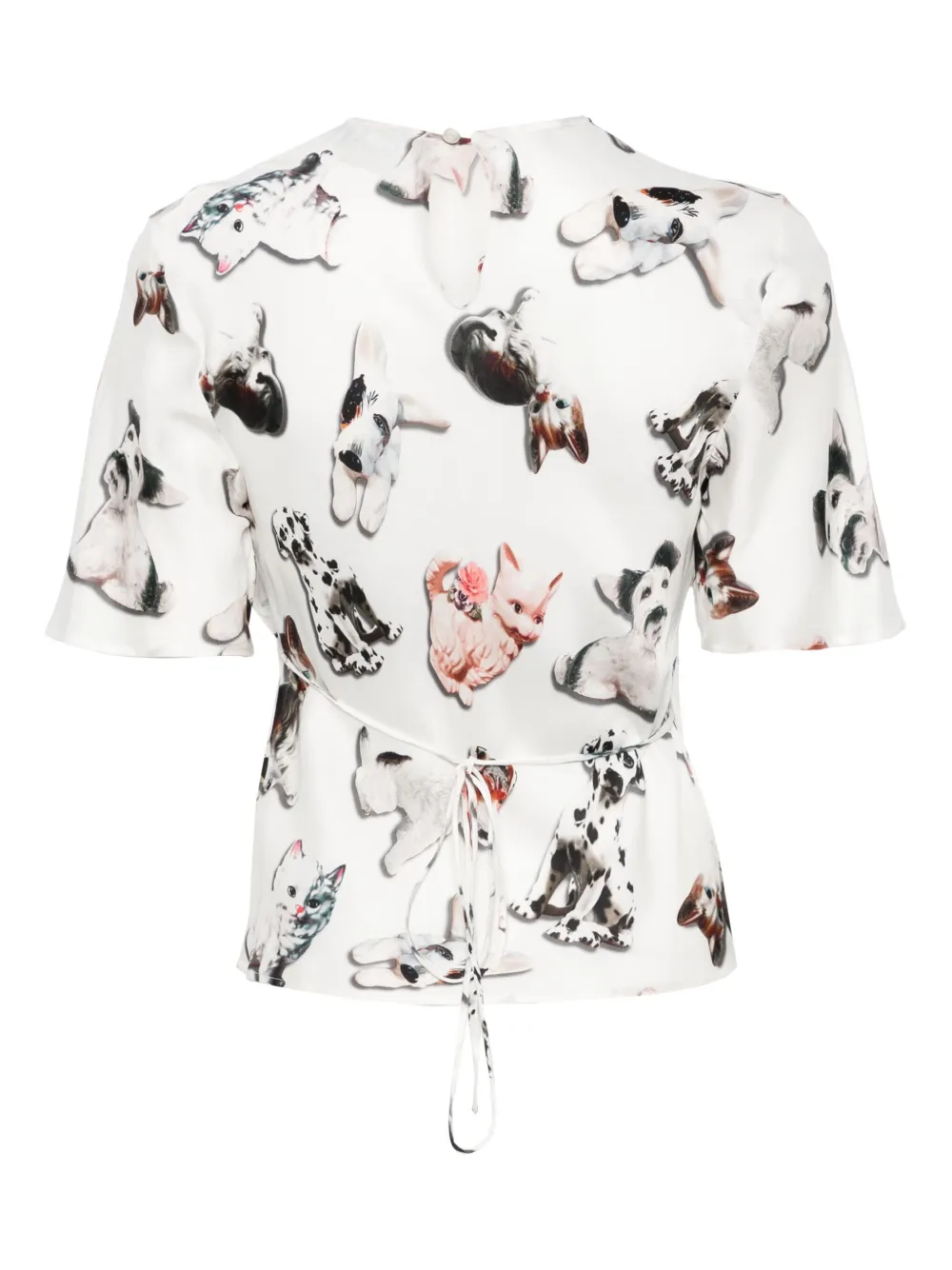 MSGM Blouse met hondenprint - Wit