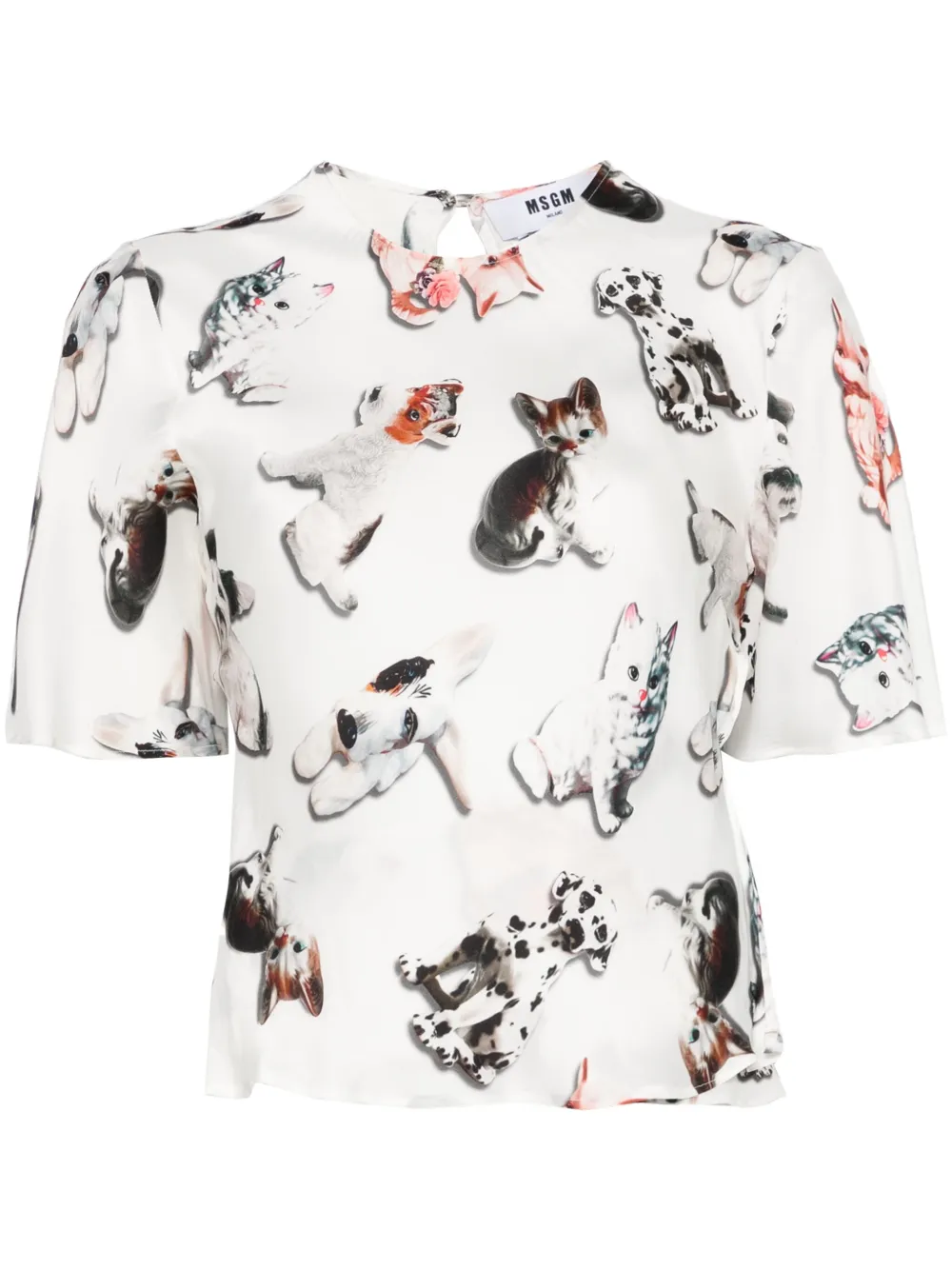 MSGM Blouse met hondenprint Wit