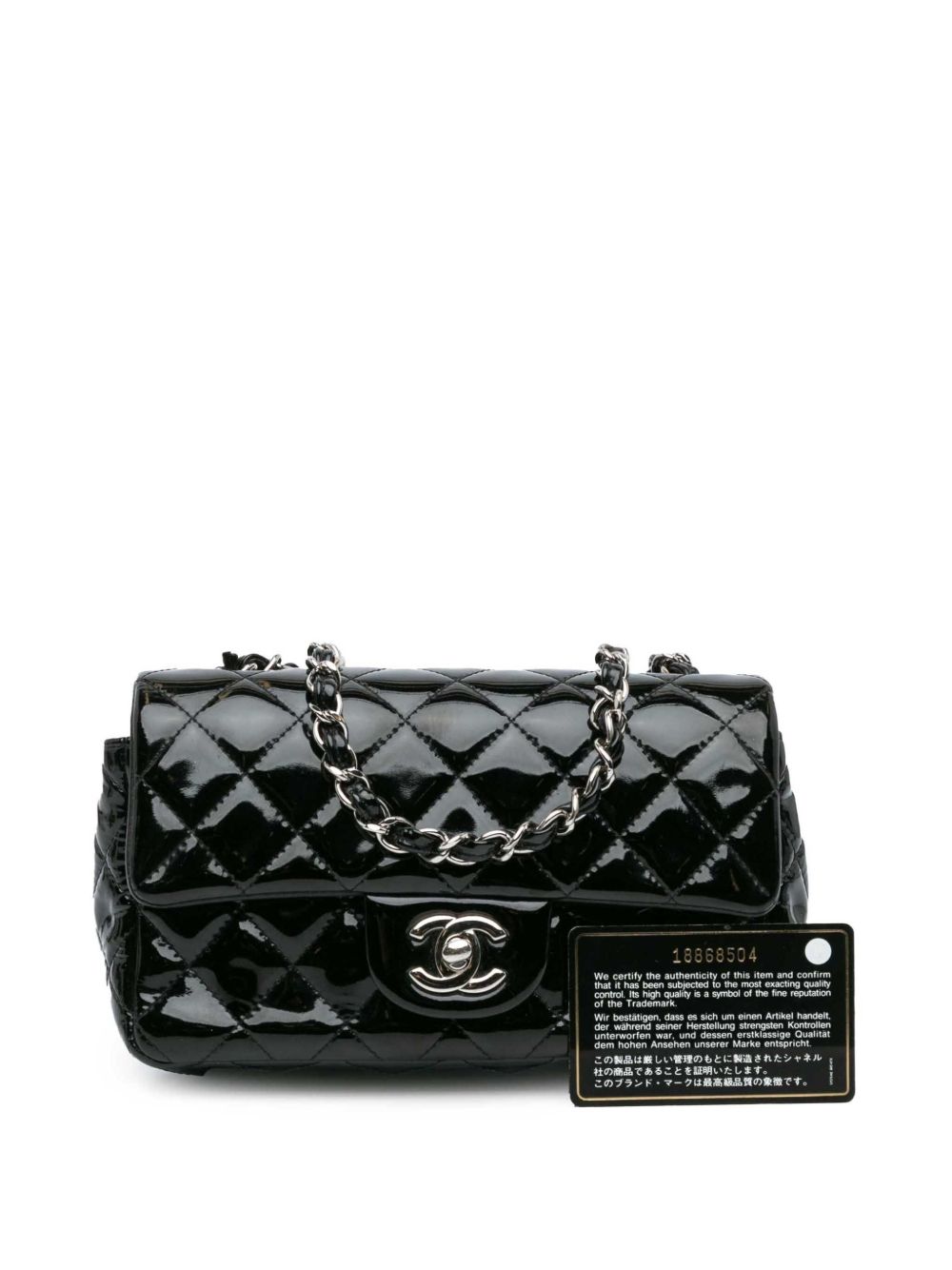 CHANEL Pre-Owned 2013-2014 kleine gelakte rechthoekige Classic Single Flap crossbodytas - Zwart