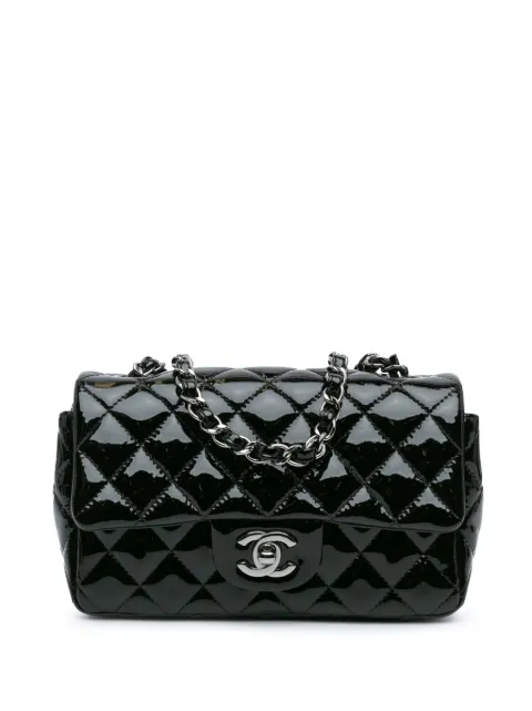 CHANEL Pre-Owned bolsa crossbody Mini Rectangular Classic Patent Single Flap 2016-2017