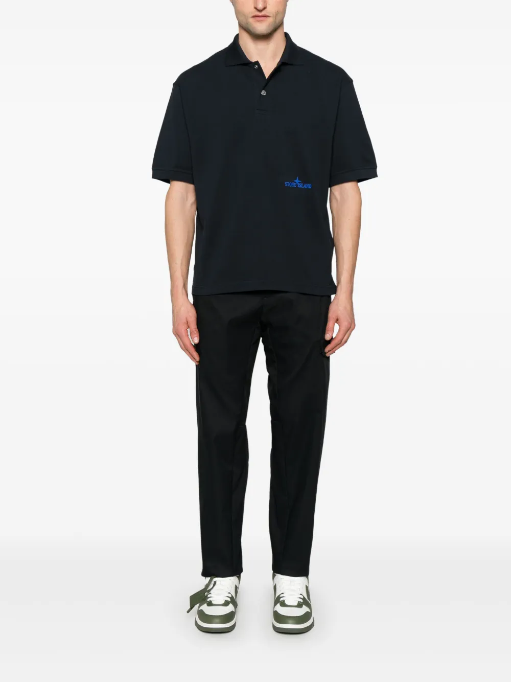 Stone Island Piqué poloshirt - Blauw