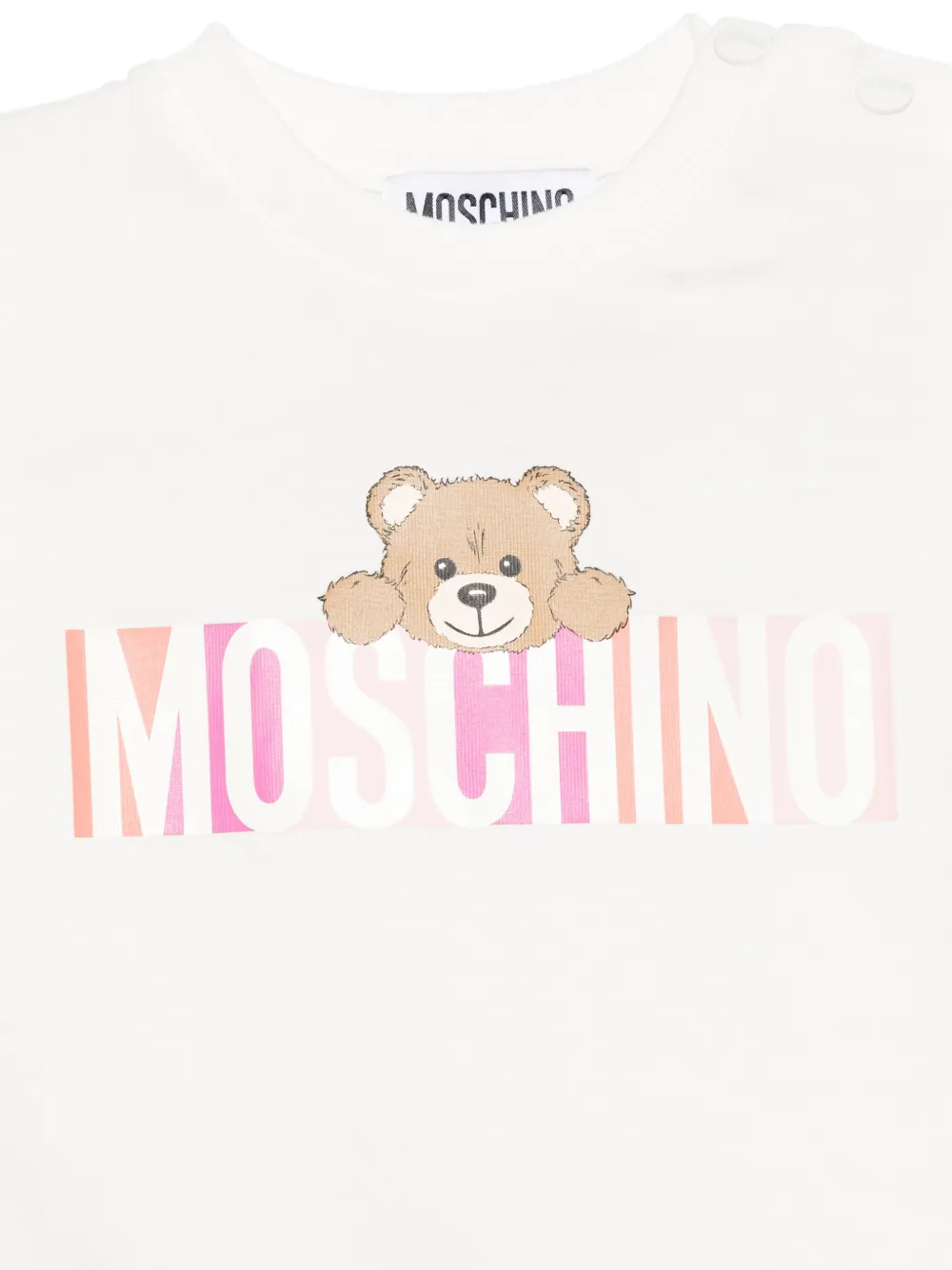 Moschino Kids Romper met logoprint Wit