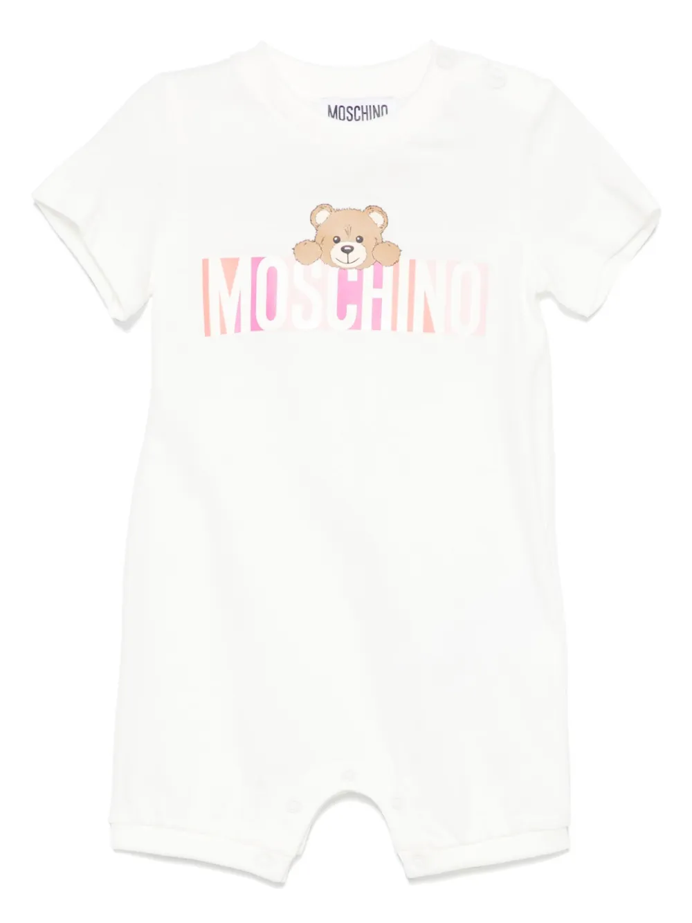 Moschino Kids ロゴ ロンパース - ホワイト Moschino Kids ロゴ ロンパース - ホワイト