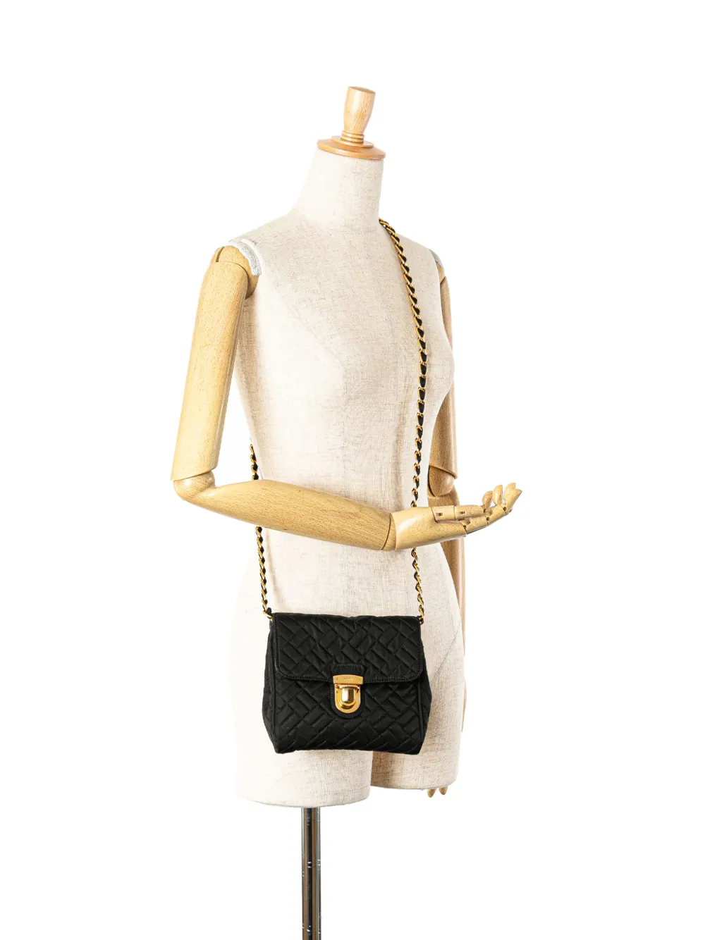 Prada Pre-Owned 2010-2024 Impuntu Tessuto Chain crossbodytas - Zwart