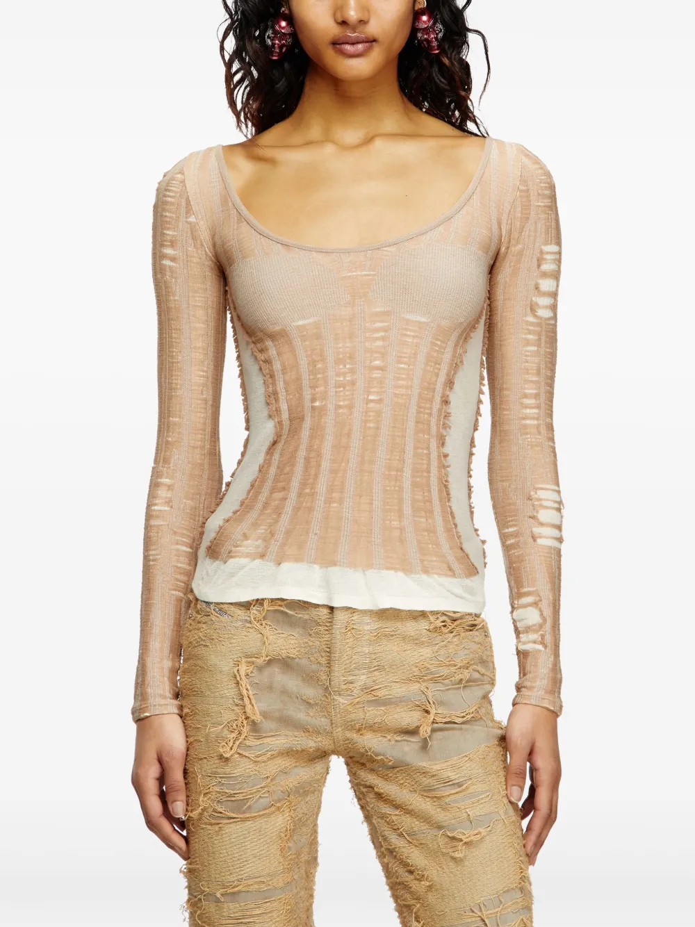 Diesel Top "m-calai" In Neutrals