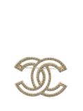 CHANEL Pre-Owned 2022 Gold Plated CC Rhinestone Brooch costume brooch