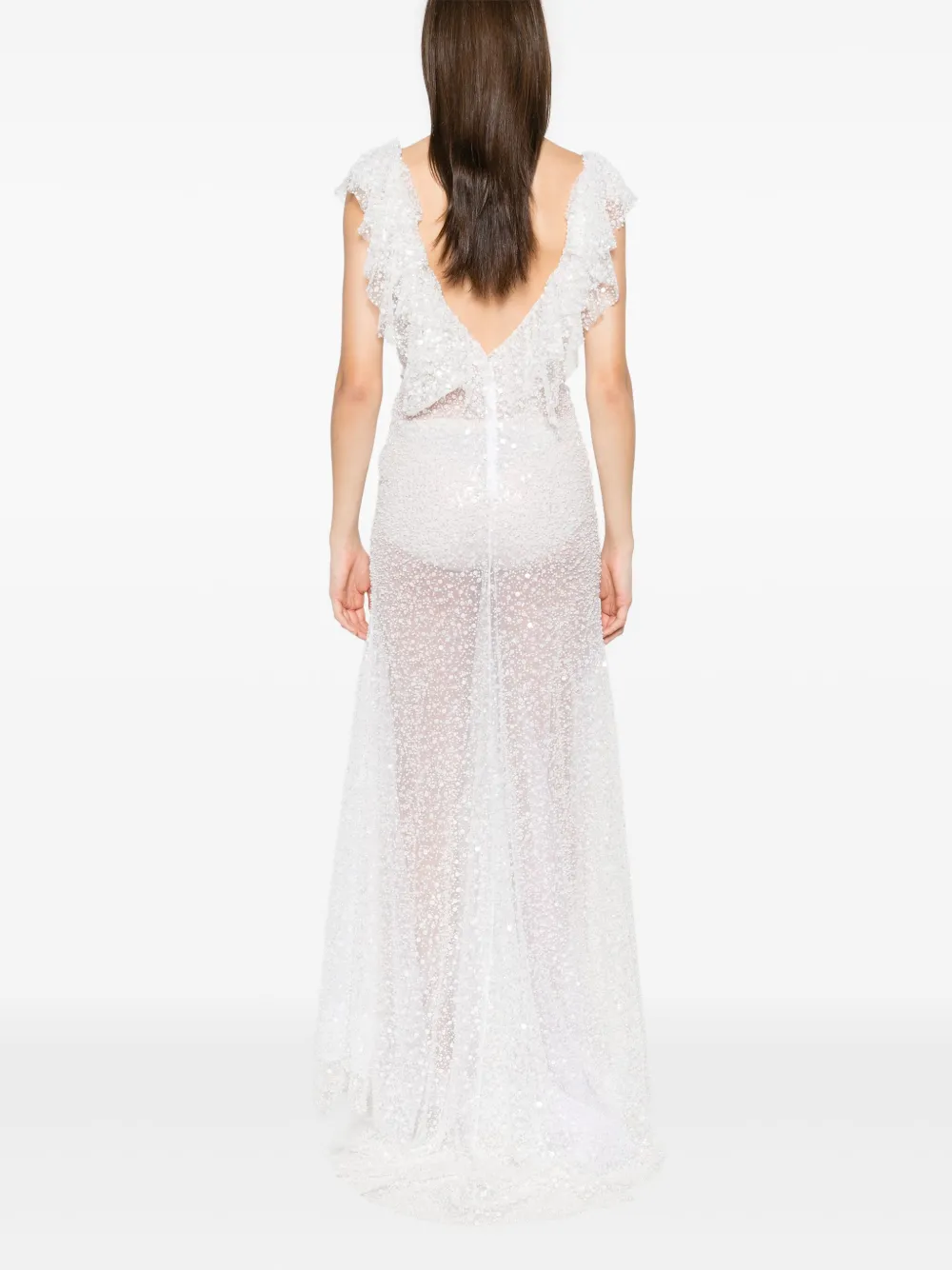 Parlor Maxi-jurk verfraaid met pailletten Wit