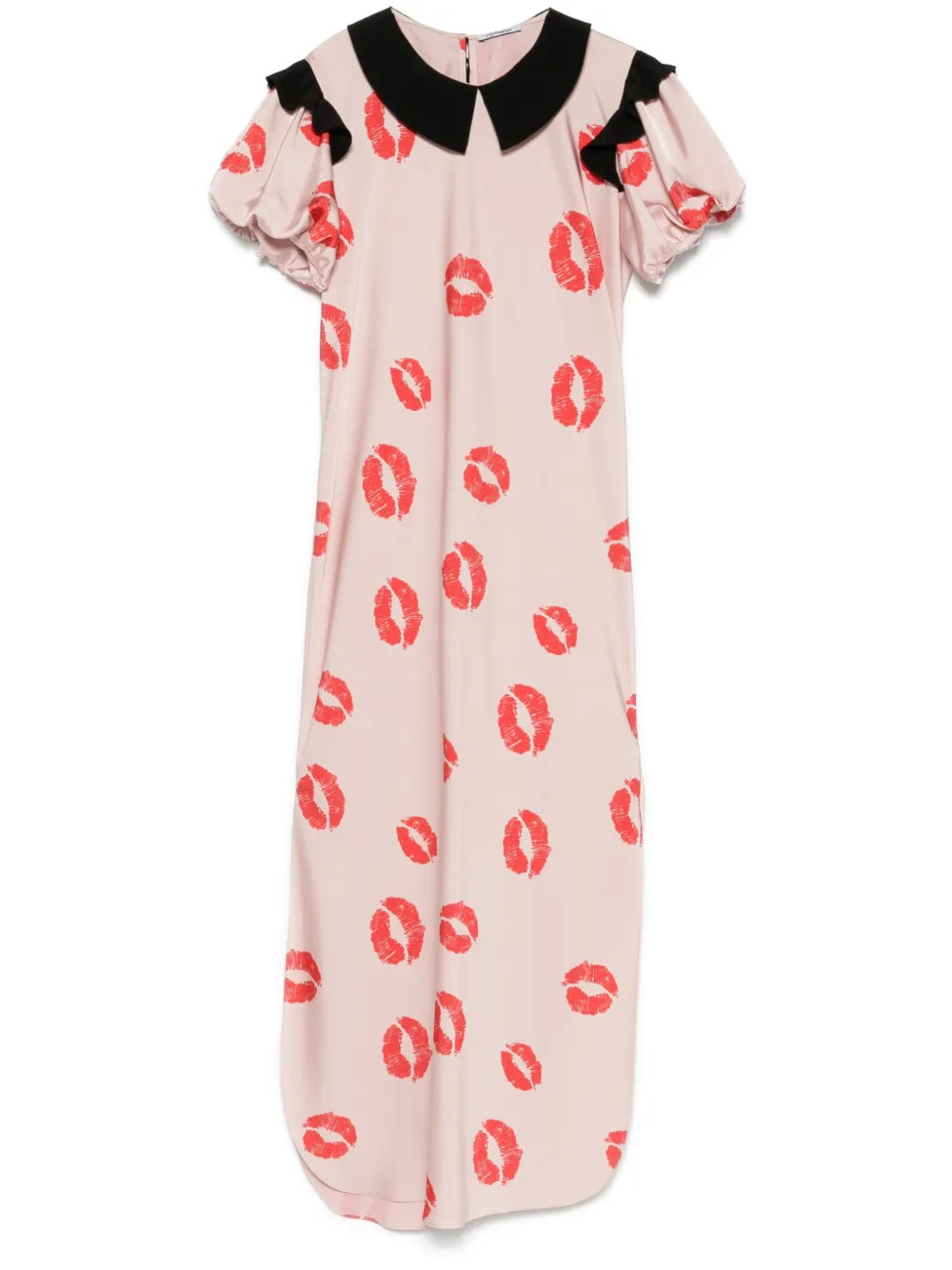 kiss-print midi dress