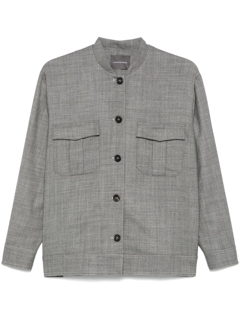 Lorena Antoniazzi band-collar jacket | Grey | Image 1