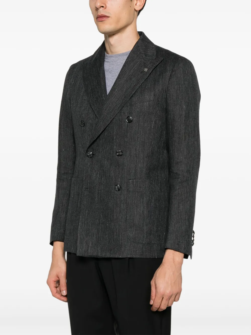 TAGLIATORE HERRINGBONE-PATTERN BLAZER