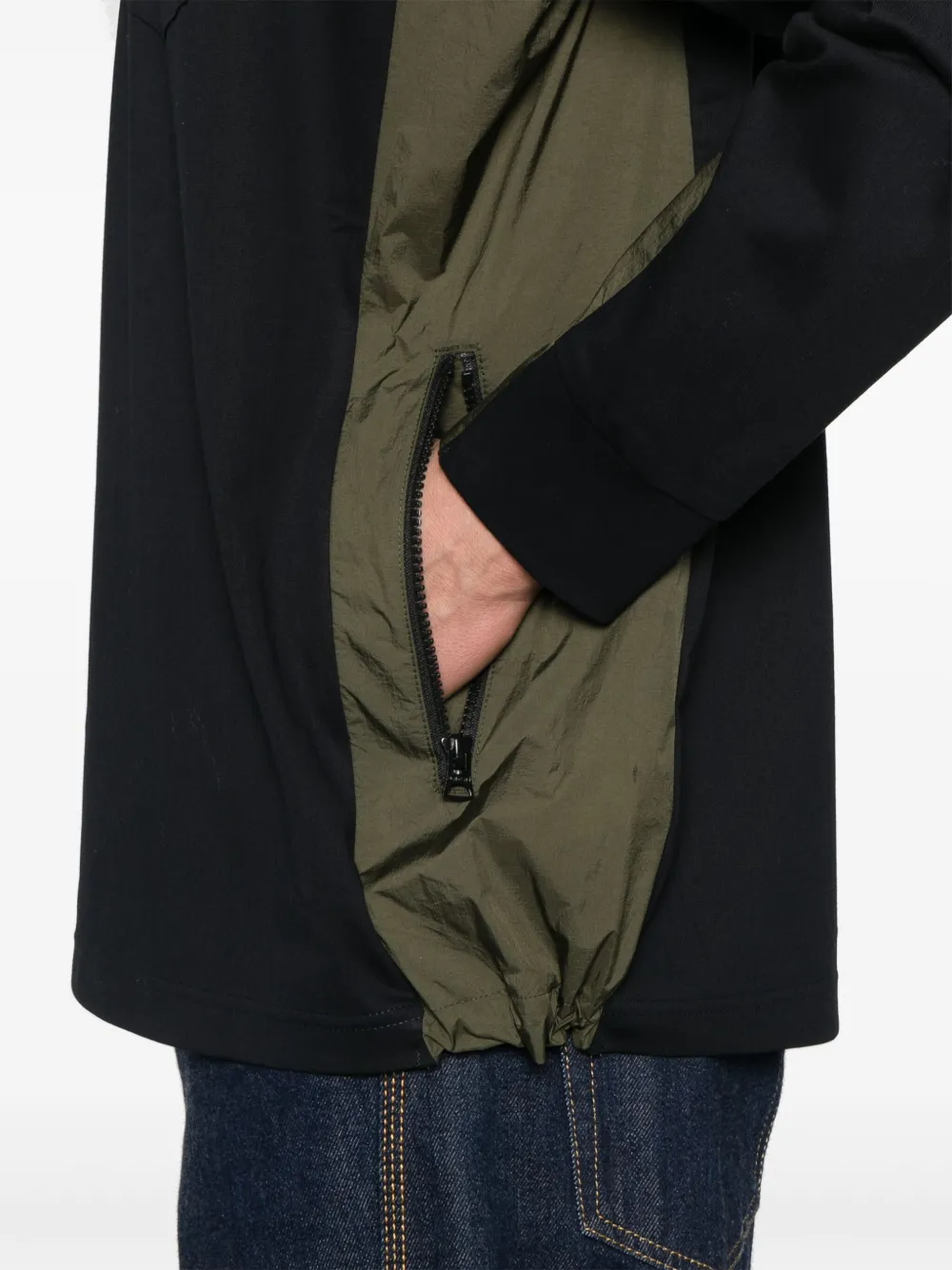 sacai T-shirt met jersey textuur Zwart