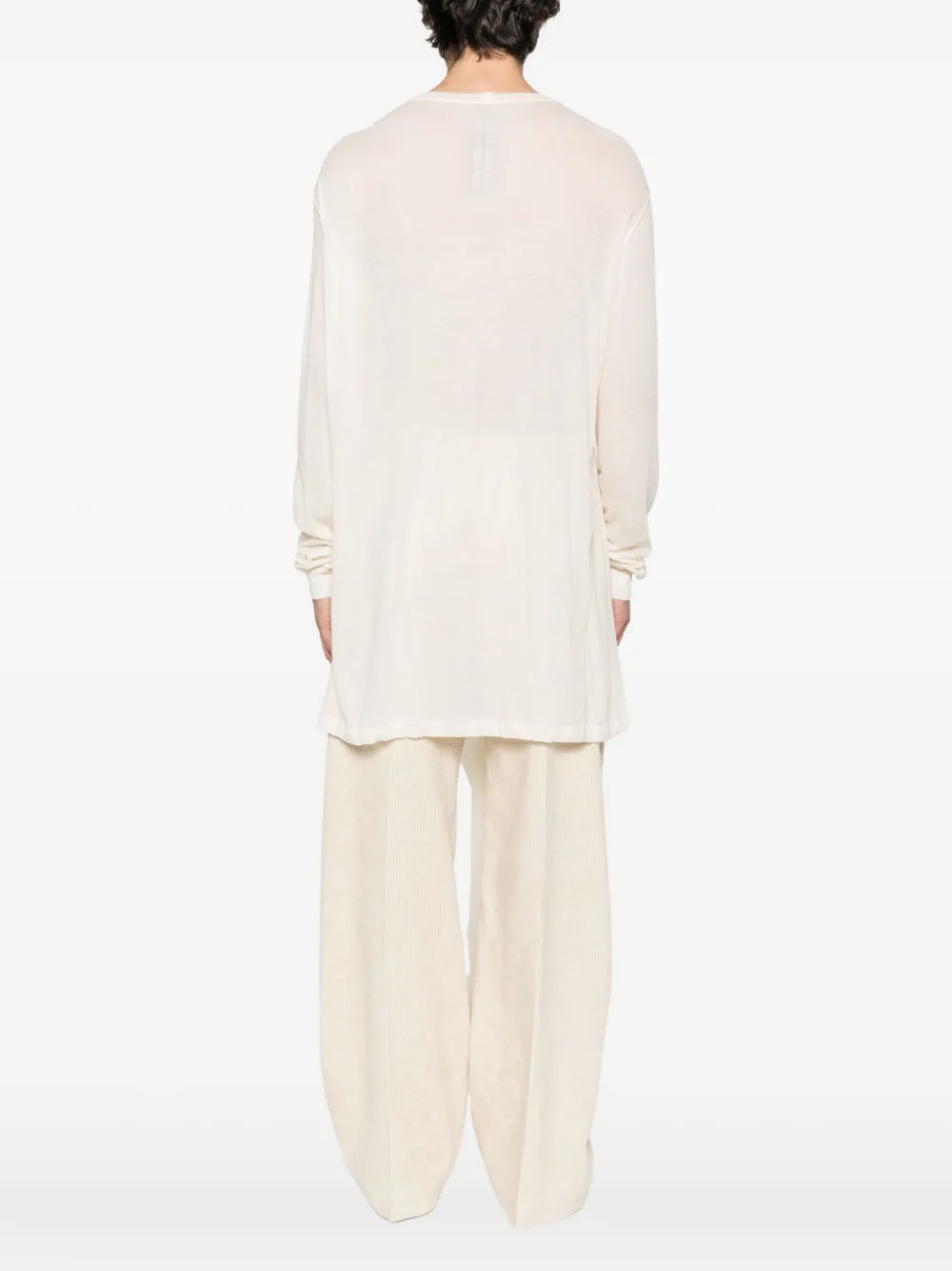 Rick Owens Hollywood Drain geplooid gedrapeerd T-shirt Beige