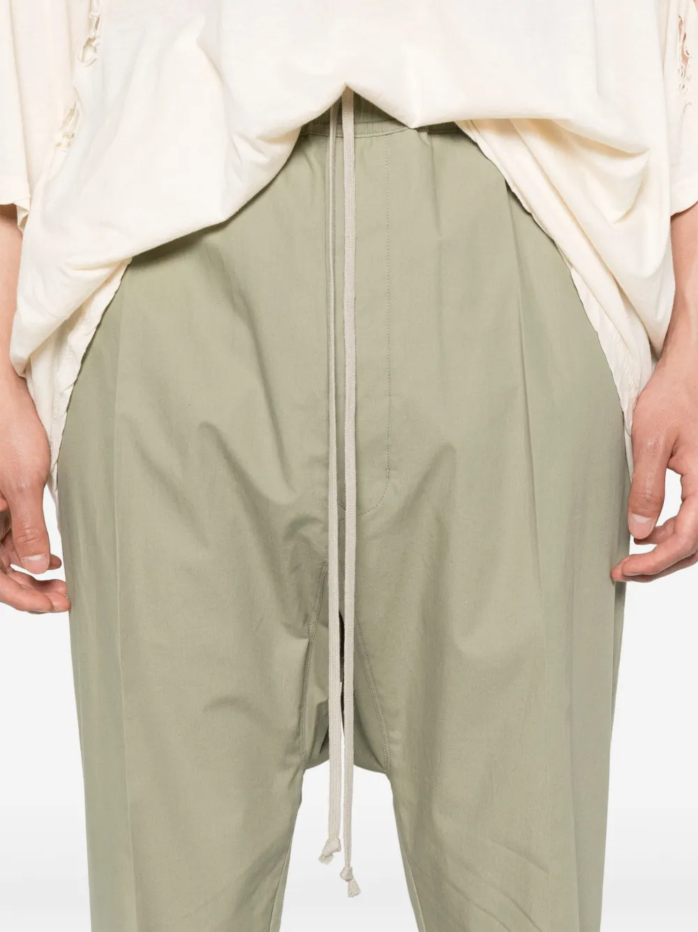 Rick Owens drop-crotch trousers Groen
