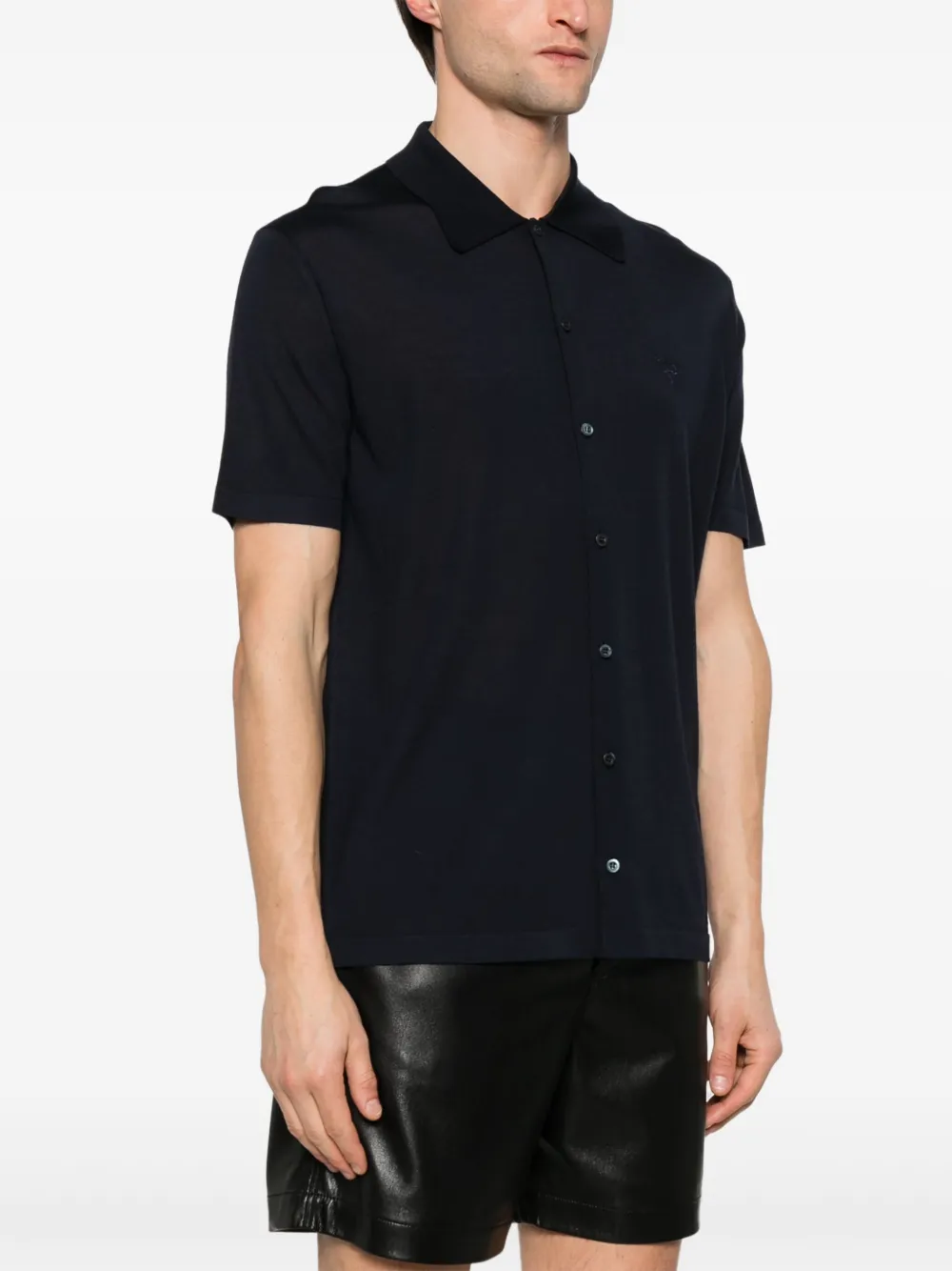 Prada Overhemd met geborduurd logo Blauw
