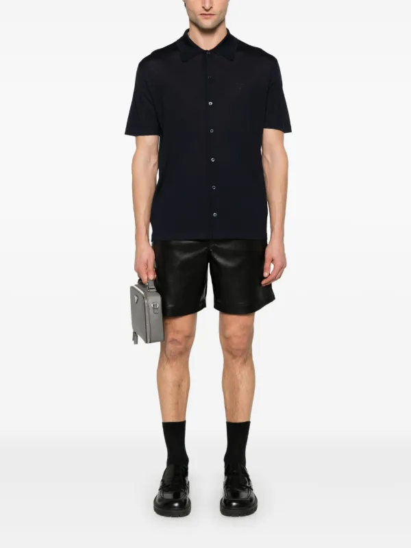 Prada logo-embroidered Shirt | Blue | FARFETCH RO