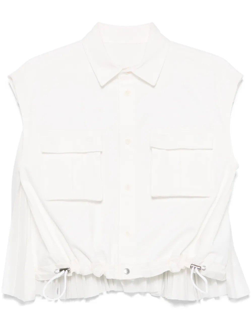 Sacai Vest met geplooid detail Wit